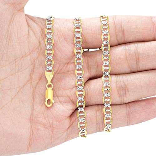 10k Gold Mariner Chain with Two Tone Pendant