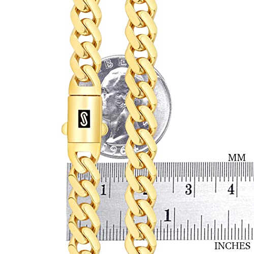 Nuragold 10k Yellow Gold Cuban Link Chain Necklace