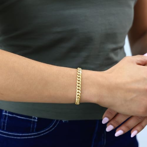 Nuragold 10k Yellow Gold Miami Cuban Link Bracelet