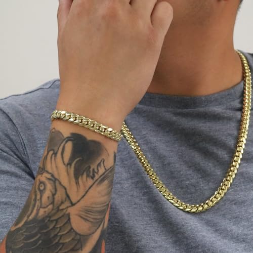 Nuragold 14k Yellow Gold Miami Cuban Link Bracelet