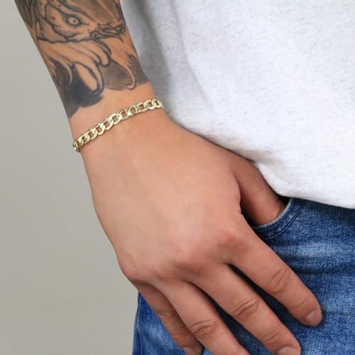 14k Yellow Gold Cuban Curb Link Chain Bracelet