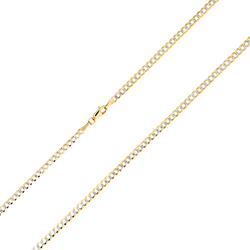 Nuragold 14k Yellow Gold Cuban Chain Pendant Necklace