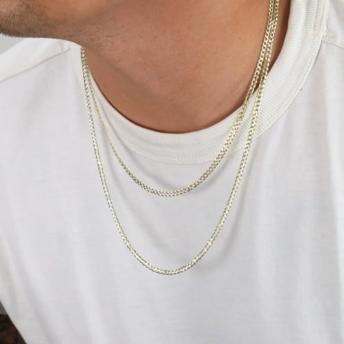 Nuragold 14k Yellow Gold 3mm Curb Chain Necklace