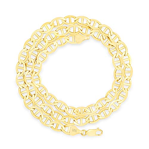 Nuragold 10k Anchor Mariner Link Chain Necklace