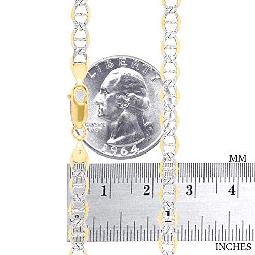 10k Gold Mariner Chain with Two Tone Pendant