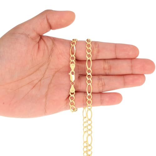 Nuragold 10k Yellow Gold Figaro Chain Necklace