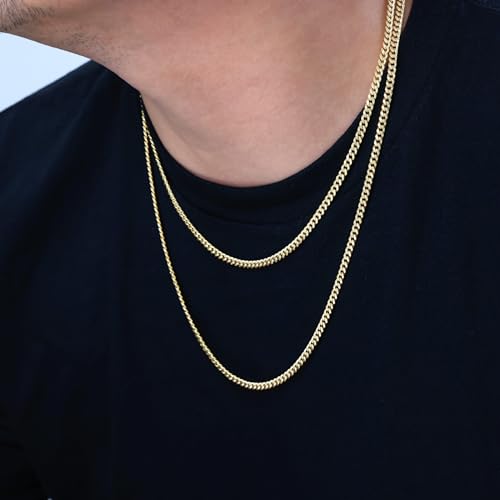 Nuragold 14k Gold 4mm Miami Cuban Chain Necklace