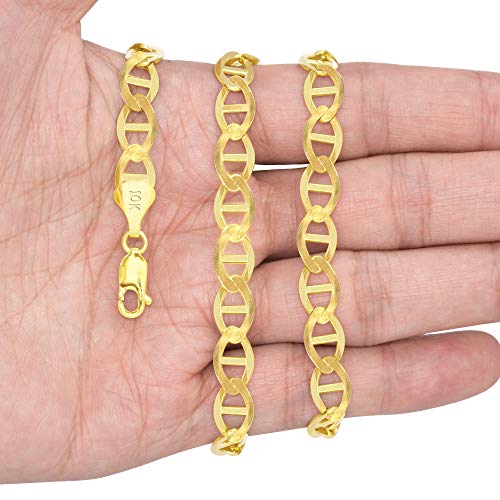 Nuragold 10k Anchor Mariner Link Chain Necklace