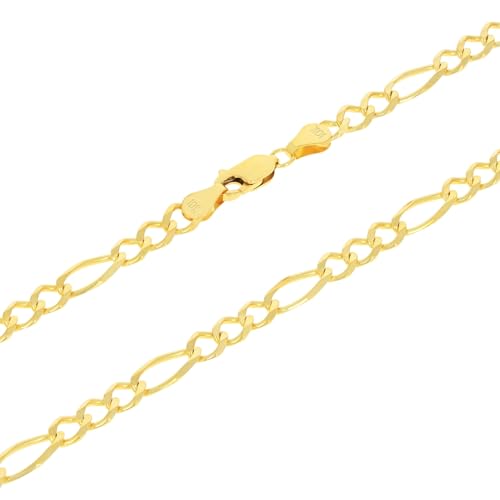 Nuragold 10k Yellow Gold Figaro Chain Necklace