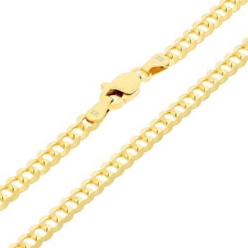 Nuragold 10k Yellow Gold 4mm Cuban Curb Necklace