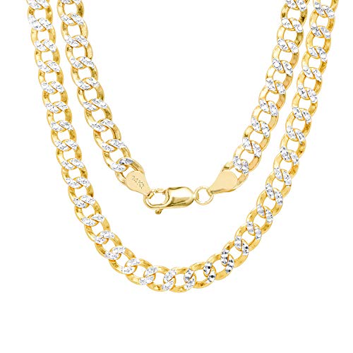 Nuragold 14k Yellow Gold Cuban Chain Necklace