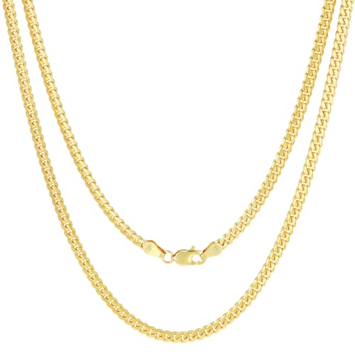 14k Yellow Gold Miami Cuban Link Chain Necklace