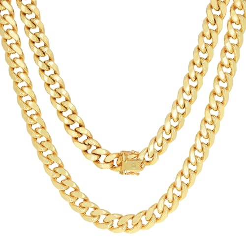 10k Yellow Gold Miami Cuban Link Chain Necklace