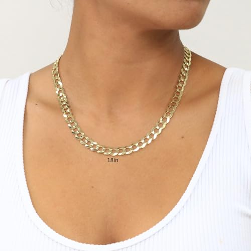 10k Yellow Gold 8mm Mens Cuban Curb Necklace