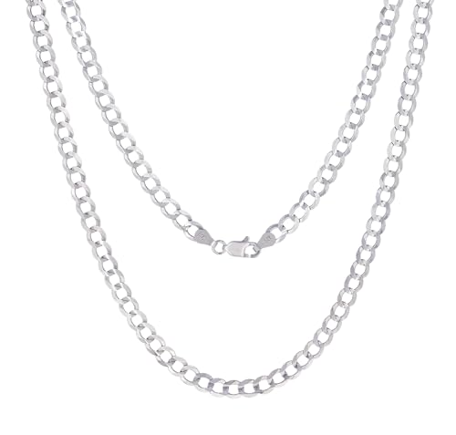 Nuragold 14k White Gold Cuban Link Chain Necklace