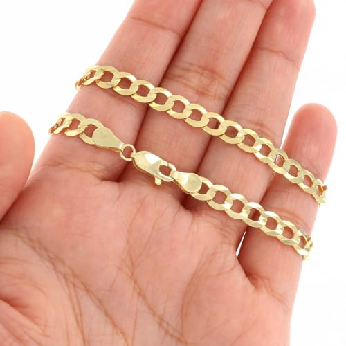 10k Yellow Gold 6mm Cuban Curb Chain Necklace