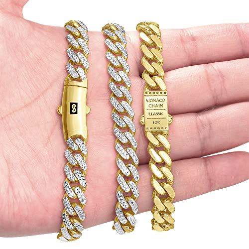 Nuragold 10k Yellow Gold Cuban Link Bracelet Men's