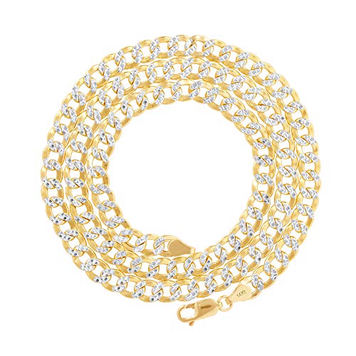 Nuragold 14k Yellow Gold Cuban Chain Necklace