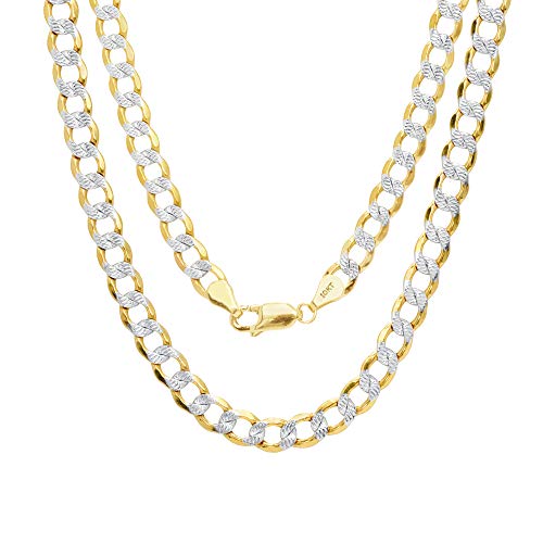 Nuragold 10k Yellow Gold Curb Link Pendant Necklace