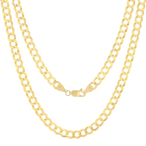 Nuragold 14k Yellow Gold 6mm Mens Chain Necklace
