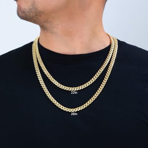10k Yellow Gold Miami Cuban Link Chain Necklace