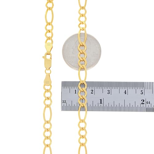 Nuragold 10k Yellow Gold Figaro Chain Necklace