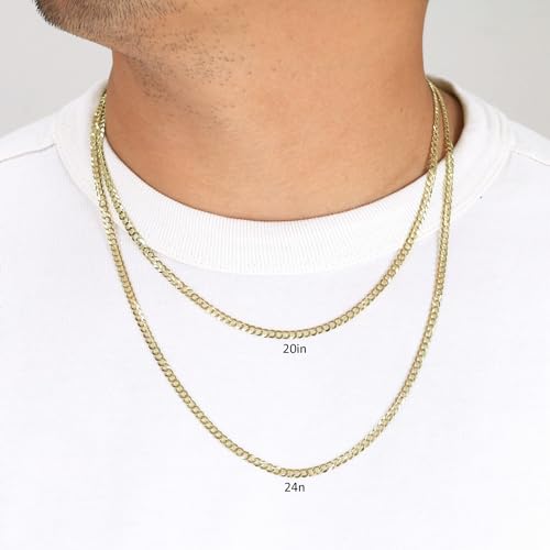 Nuragold 10k Yellow Gold 4mm Cuban Curb Necklace