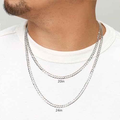 Nuragold 14k White Gold Cuban Link Chain Necklace
