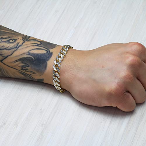 Nuragold 10k Yellow Gold Cuban Link Bracelet Men's