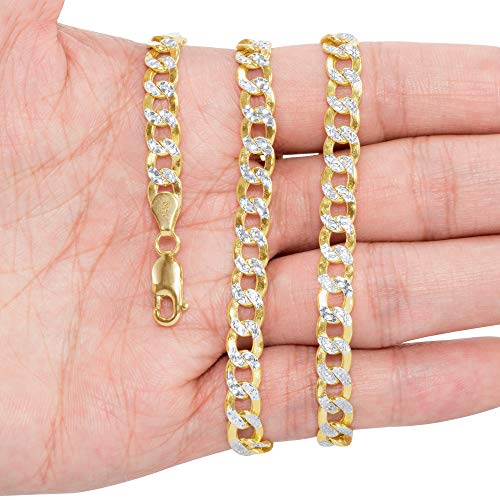 Nuragold 14k Yellow Gold Cuban Chain Necklace