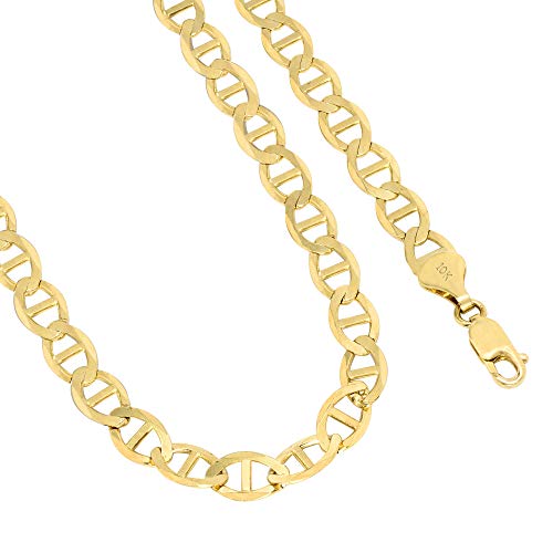 Nuragold 10k Anchor Mariner Link Chain Necklace