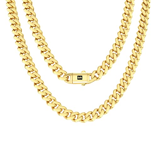 Nuragold 10k Yellow Gold 9mm Cuban Link Chain