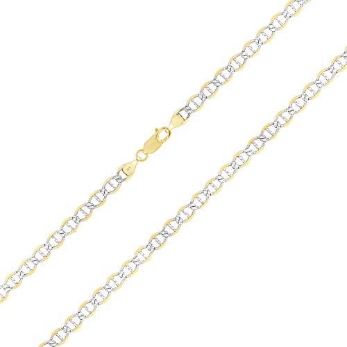 10k Gold Mariner Chain with Two Tone Pendant