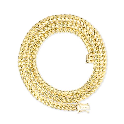 14k Yellow Gold Miami Cuban Link Chain Necklace