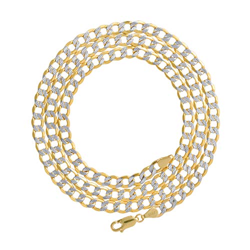 Nuragold 10k Yellow Gold Curb Link Pendant Necklace