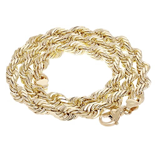 VIP 14k Yellow Gold Diamond Cut Rope Necklace