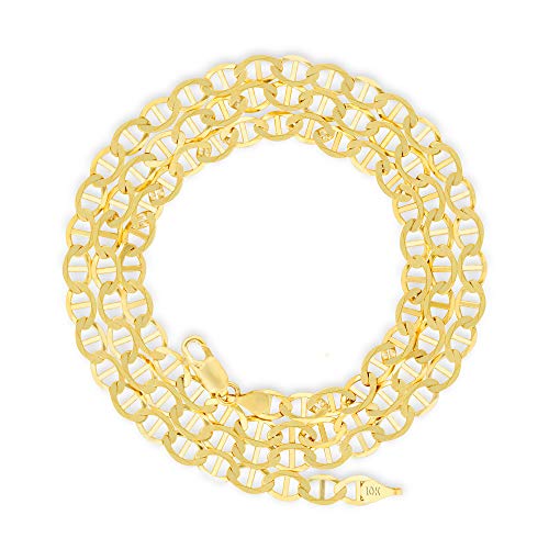 Nuragold 10k Yellow Gold Anchor Mariner Chain Necklace