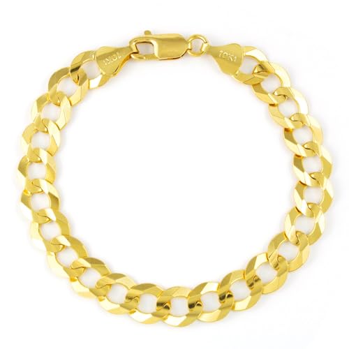 Nuragold 10k Yellow Gold Men's Cuban Curb Bracelet