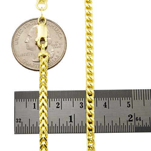 10k Yellow Gold 4mm Franco Chain Necklace, Mens VIP