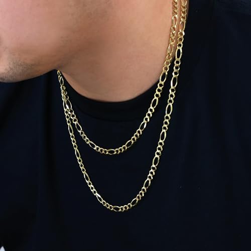 Nuragold 10k Yellow Gold Figaro Chain Necklace