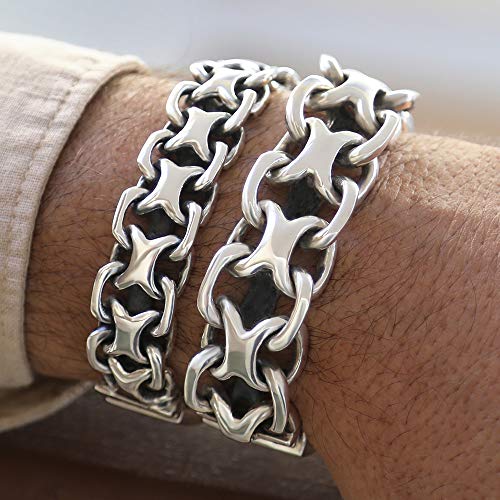 VY Sterling Silver Biker Men Bracelet - Thailand