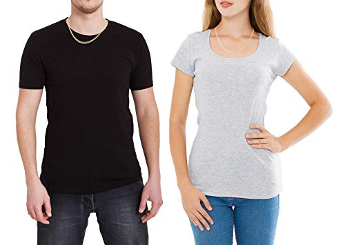 14k Yellow Gold Cuban Chain Necklace Two Tone