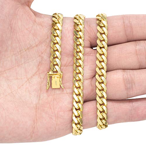Nuragold 10k Yellow Gold 7mm Miami Cuban Link