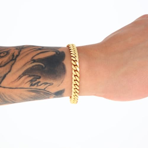 Nuragold 14k Yellow Gold Cuban Link Chain Bracelet