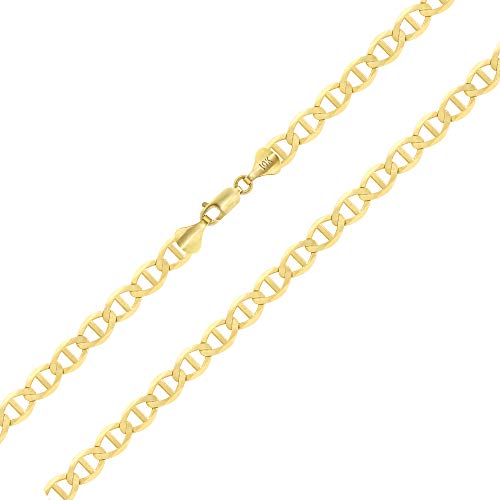 Nuragold 10k Anchor Mariner Link Chain Necklace