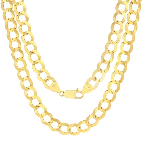 Nuragold 14k Yellow Gold Cuban Curb Link Chain