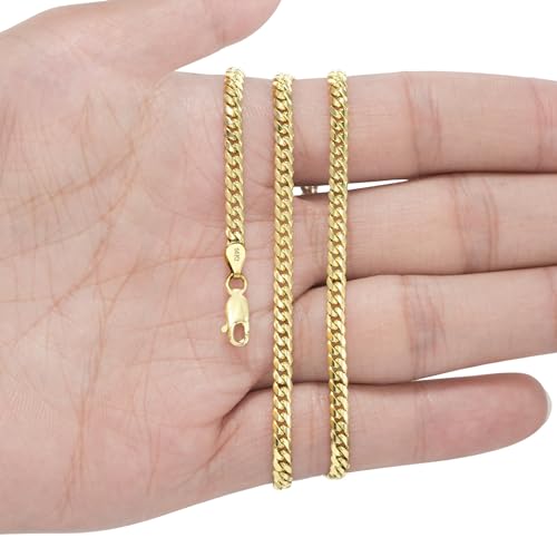 14k Yellow Gold Miami Cuban Link Chain Necklace