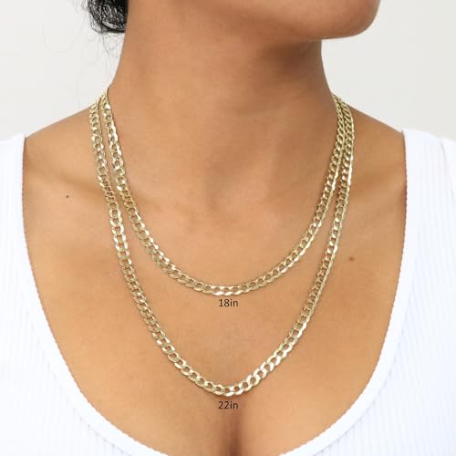 Premium 14k Yellow Gold Solid Cuban Chain Necklace