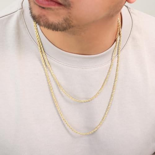 Nuragold 10k Diamond Cut Rope Chain Necklace, Mens/Womens