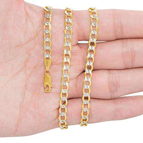 Nuragold 10k Yellow Gold Curb Link Pendant Necklace